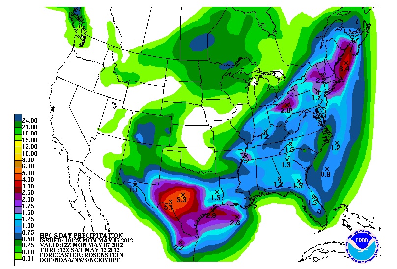 US weather 7 mai 2012 US weather 7 mai 2012